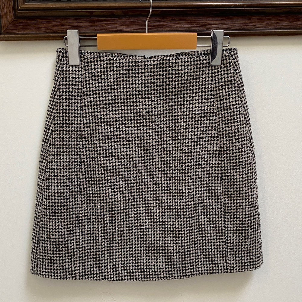 Mango Black and White A-Line Skirt